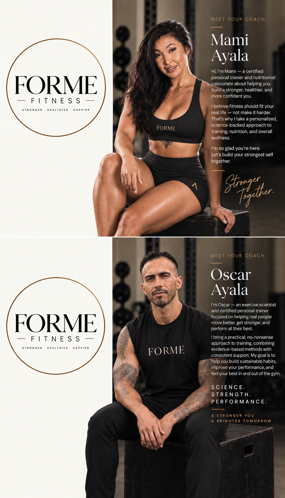 FORME coaches Mami Ayala and Oscar Ayala